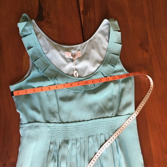 NWT Tibi 100% Tiffany Robins egg blue silk dress M - Picture 6 of 13